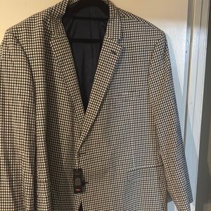 Men's Black and White Checkered Blazer